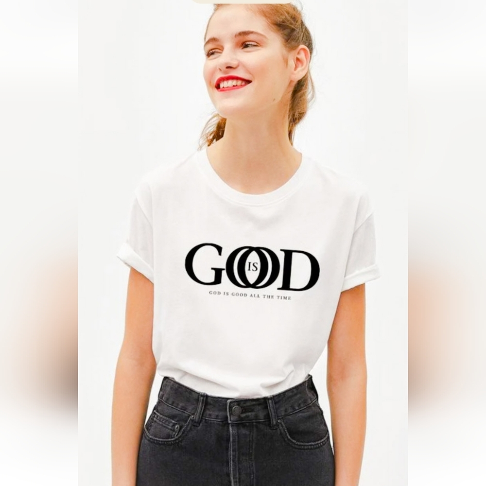 White Graphic “God Is Good” Tee